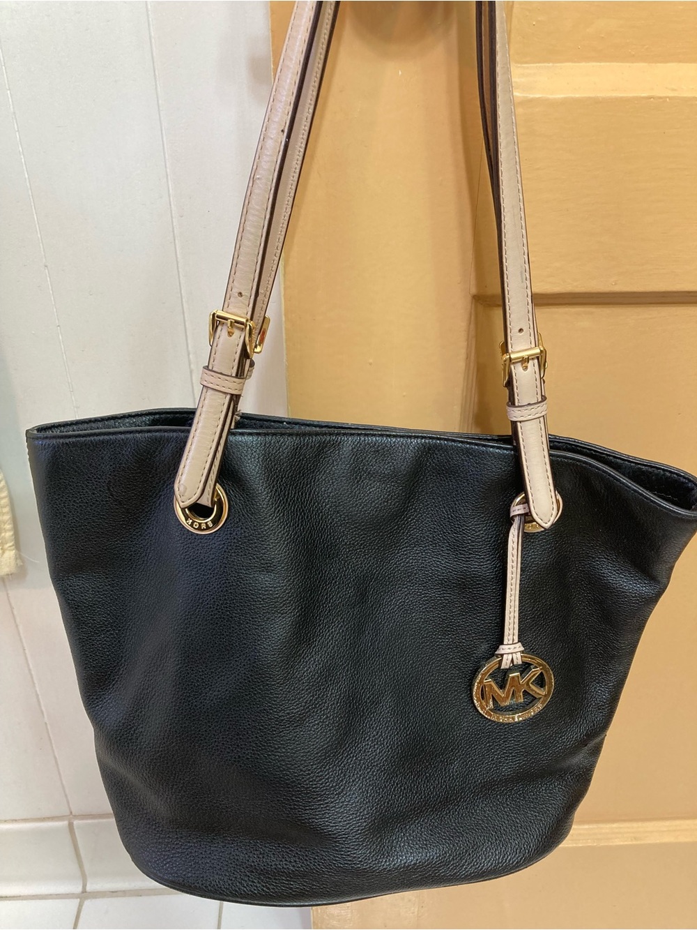 Michael Kors black and tan bag